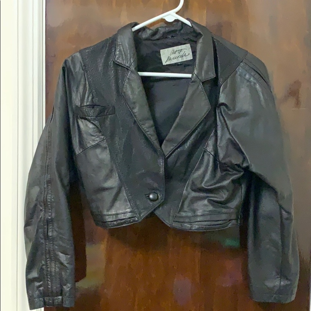Vintage Crop Leather Jacket